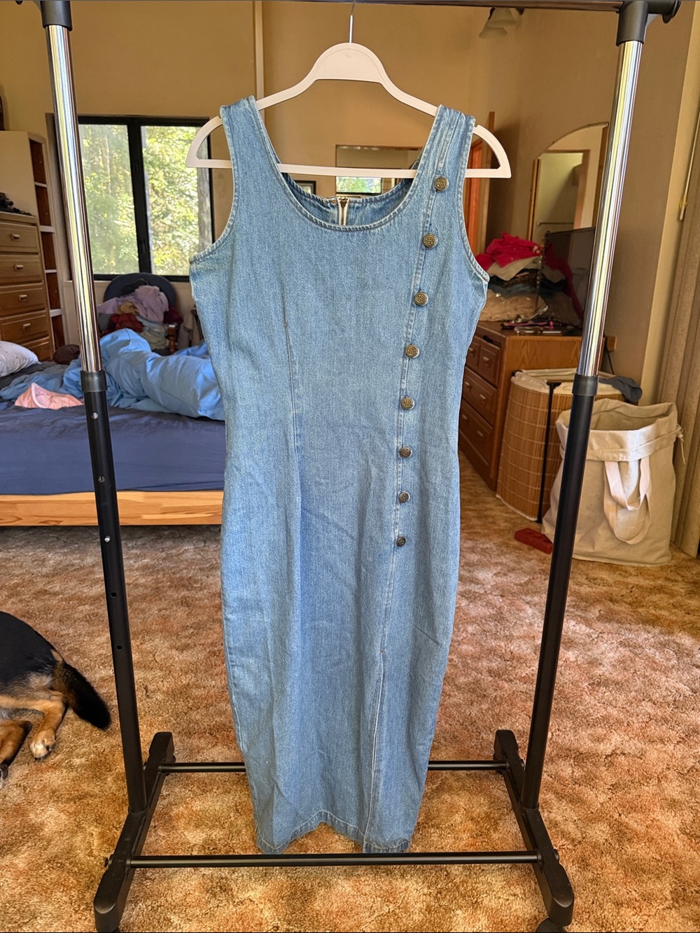Tickets clothing denim midi dress